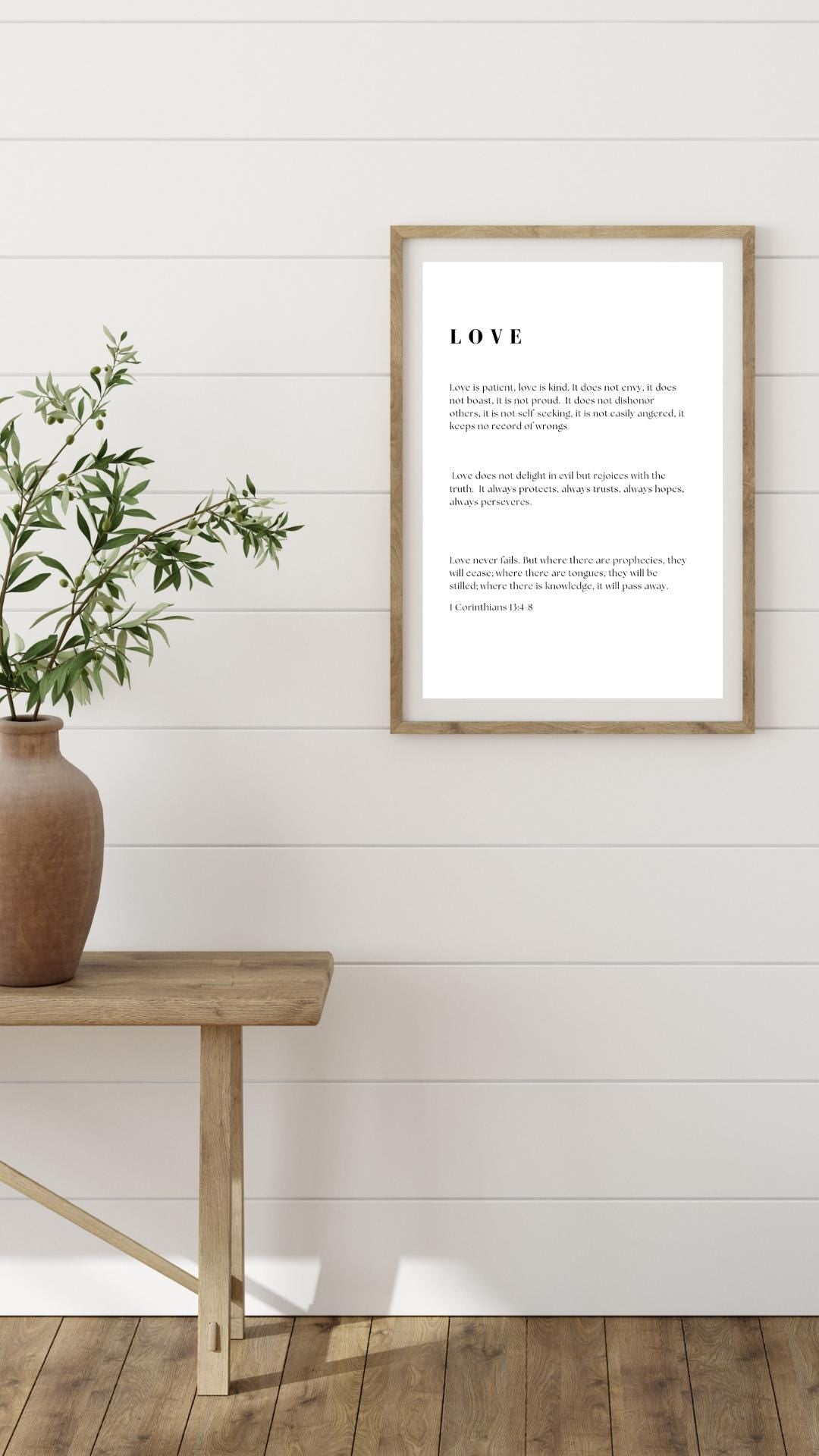 1 Corinthians 13 | Simple Bible Verse Print | Baptism Gift | Christian Home Decor | Scripture Printable | Wall Art | INSTANT DOWNLOAD - MountZionGifts